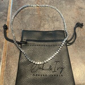 NWT Silver Tennis Necklace - Classic Crystal Chain